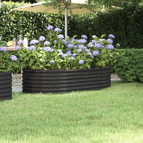 vidaXL Visoka greda iz prašno premazanega jekla 152x80x36 cm antracit Cene
