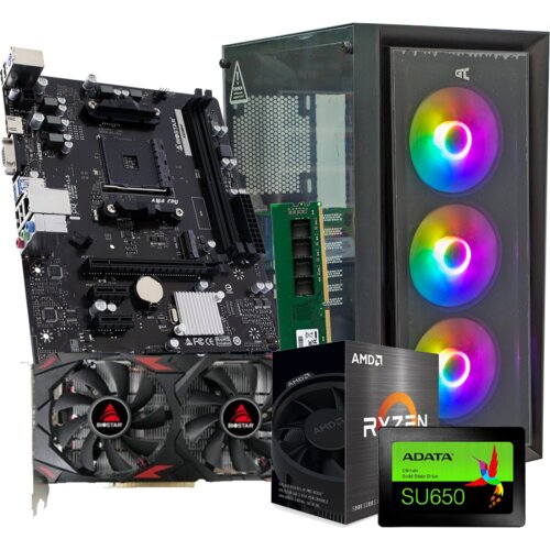 GNC GAMER SUPER SONIC AMD Ryzen 5 5500, A520, RX 580 8 GB, 16GB DDR4, SSD 480GB, PSU 550W, kući&scaron;te... Cijene