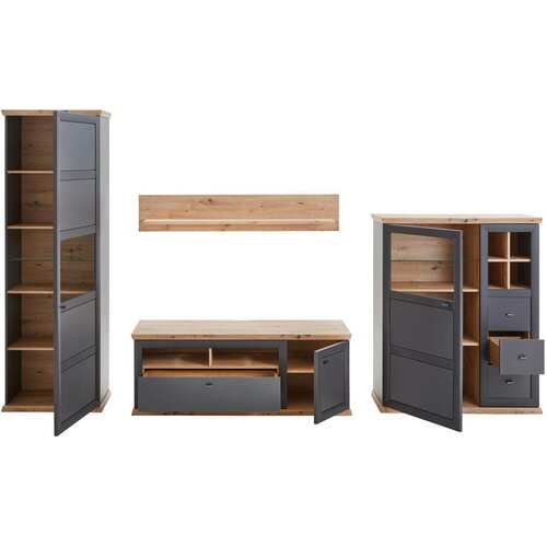 Hom`in DNEVNI REGAL, antracit, barve hrasta Slike