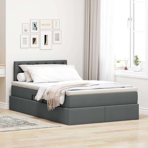  Krevet s prostorom za pohranu s LED-om Tamno siva 120 x 190 cm Cene