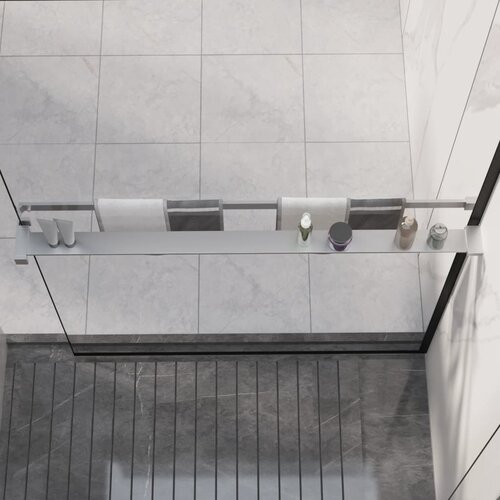 VidaXL Stenska polica za tu&amp;scaron; kabino krom 100 cm aluminij Slike