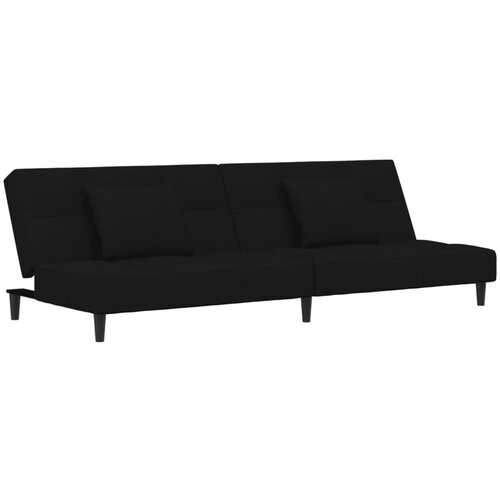 Maison Chic kavč - Sofa - Kanape dvosed z ležiščem in dvema blazinama črn žamet, (21727719) Cene