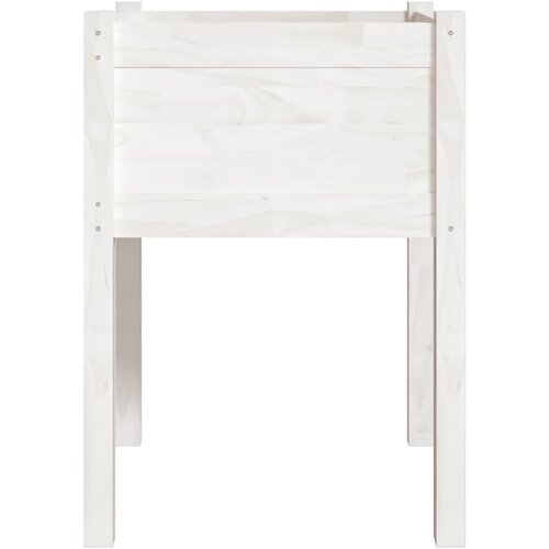  Vrtne sadilice 2 kom bijele 50 x 50 x 70 cm od masivne borovine Slike