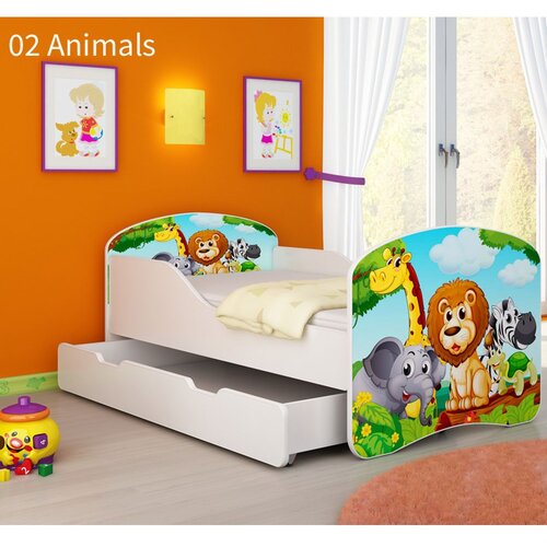 ACMA Dječji krevet s motivom + ladica 160x80 cm - 02 Animals Cene