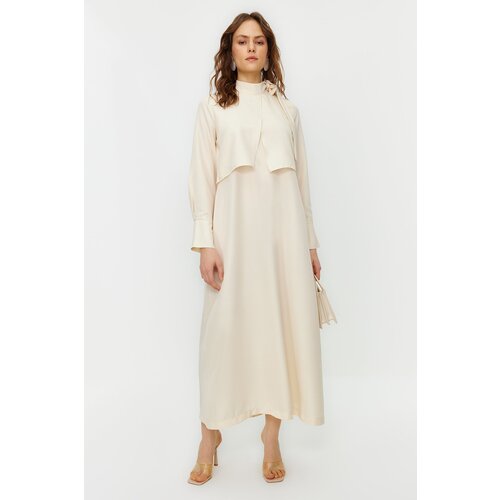 Trendyol Stone Collar Tie Detail Woven Dress Cene