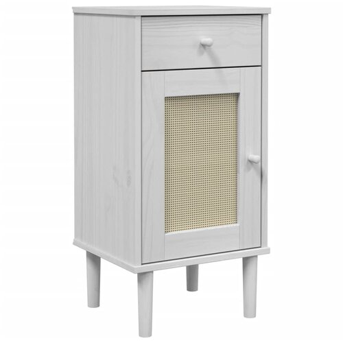 Maison Chic Nočna omarica - Nočna miza SENJA videz ratana bela 40x35x80 cm borovina, (21687286) Cene