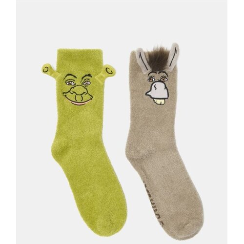 Sinsay Visoke čarape od &scaron;enila s vezom i 3D elementima 2 pack Shrek Cijene