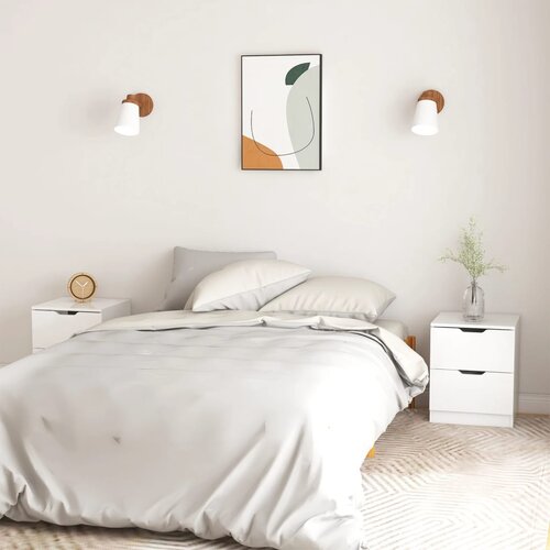 Noćni ormarići 2 kom sjajni bijeli 40x40x50cm konstruirano drvo Cijene