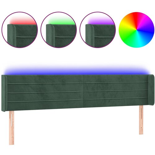 Maison Chic led posteljno vzglavje - vzglavna omarica - nočna omarica temno zeleno 163x16x78/88 cm žamet, (21709019) Slike