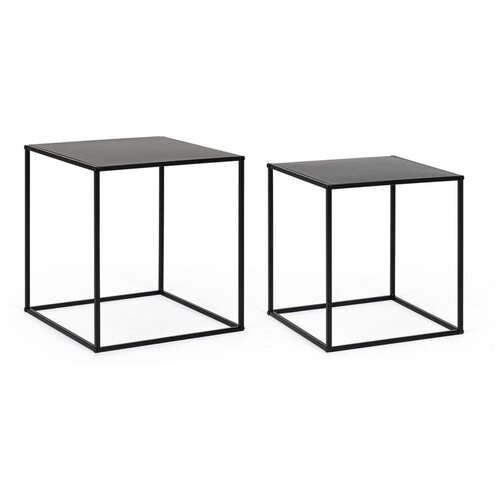YES EVERYDAY Črne kovinske mizice v kompletu 2 ks 38x38 cm Alrik &amp;ndash; Slike