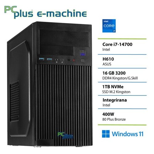 PCPLUS e-machine i7-14700 16GB 1TB SSD Windows 11 Home namizni računalnik Cene