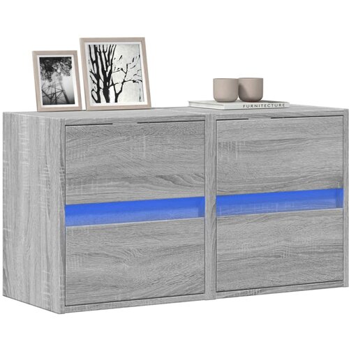 vidaXL Zidni TV ormarići LED 2 kom siva boja hrasta 41x31x45 cm Cijene