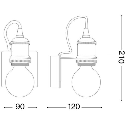 Ideal Lux zidna lampa frida 1xE27/60W/230V bakar Slike