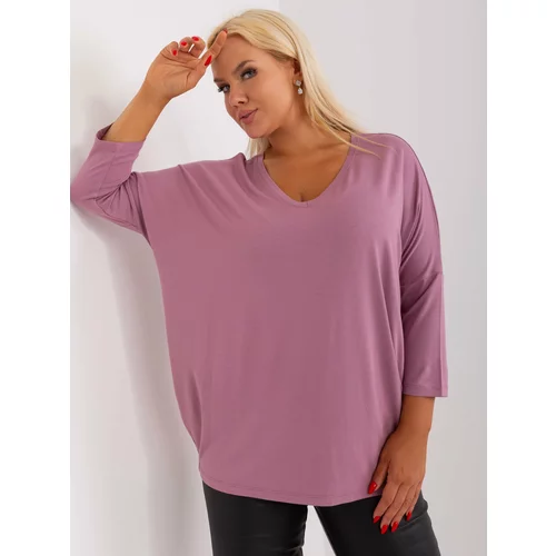 Fashion Hunters Dusty pink blouse plus size with 3/4 sleeves