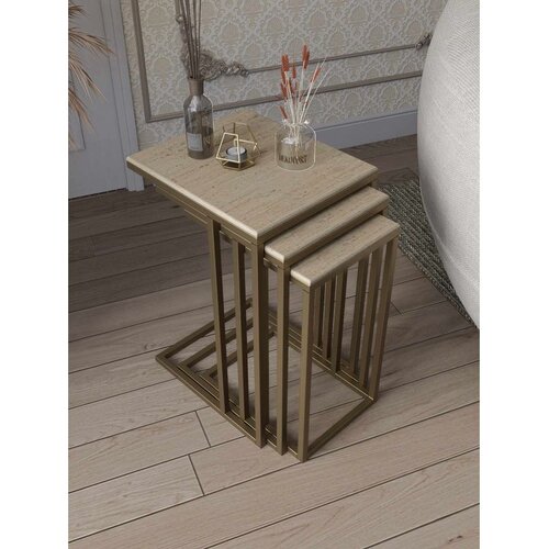 Hanah home Mira set stolića (umetnuti), antik/travertin (3 kom) Cene
