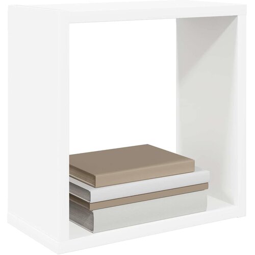  Kockaste zidne police 2 kom bijele 30 x 15 x 30 cm Slike
