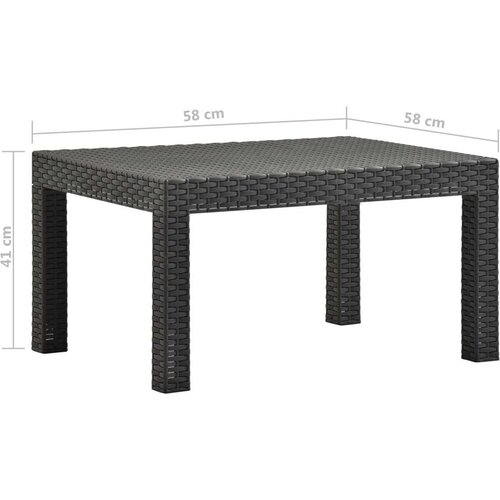VidaXL Vrtni stol antracit 58 x 58 x 41 cm PP ratan Slike