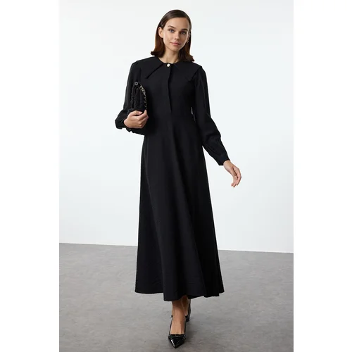 Trendyol Black Baby Collar Woven Dress