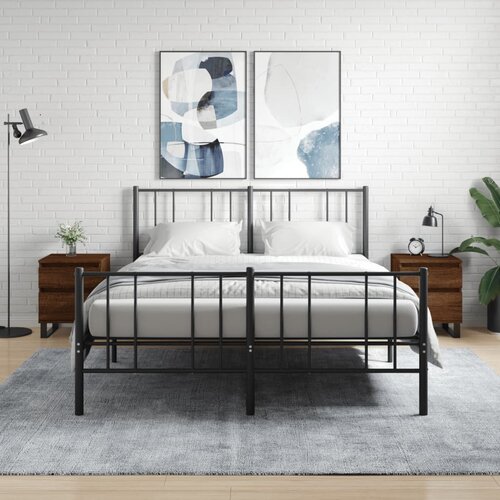  Noćni ormarići 2 kom boja hrasta 40x35x50 cm konstruirano drvo Slike
