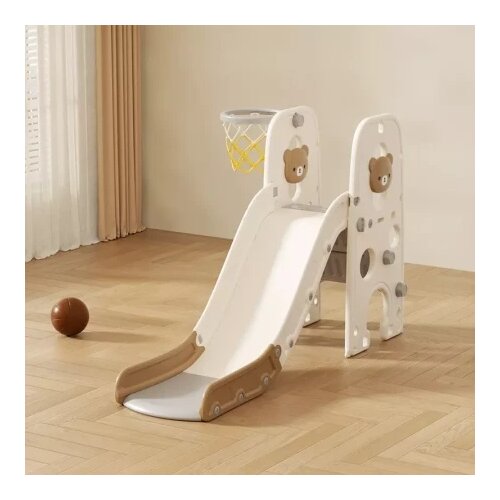 Feelkids Dečji tobogan sa ko&amp;scaron;em &amp;ldquo;Meda-2&amp;rdquo; 145 cm (braon beli) ( 26197 ) Slike