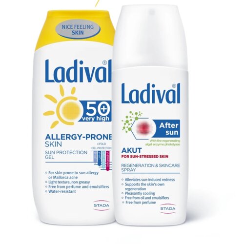 Ladival Set za decu, Krema za sunčanje SPF 50+ i sprej za posle sunčanja Slike