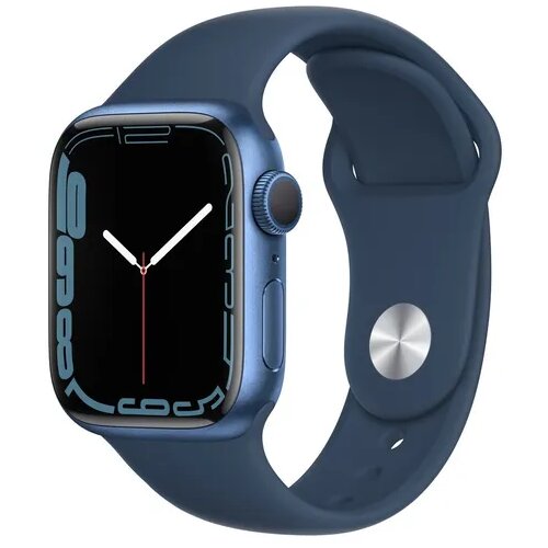 Apple Regular-Apple Watch Series 7 GPS, 41mm Blue Aluminium Case with Abyss Blue Sport Band Cene