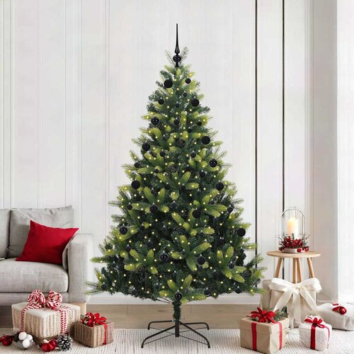  Umjetno savitljivo božićno drvce s 300 LED dioda Zelena 210 cm Cene