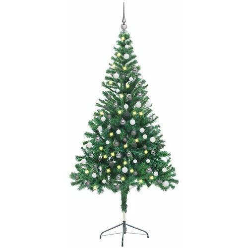  Umjetno božićno drvce LED sa setom kuglica 150 cm 380 grana