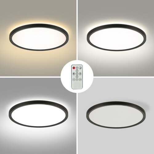  Brilagi - LED prigu&amp;scaron;iva svetiljka ULTRA SLIM LED/18W/230V prečnik 30 cm crna + daljinski upravljač Slike