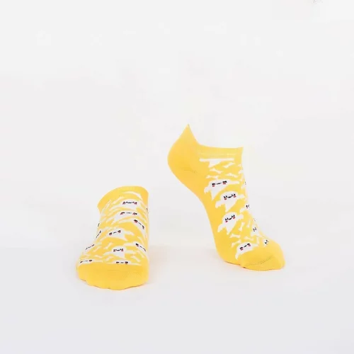 Fasardi Men's yellow short socks with fairy lights