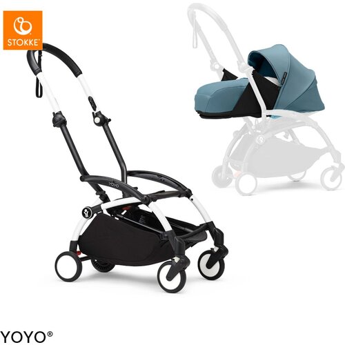 Stokke Ogrodje vozička white frame 0+ newborn pack Yoyo® aqua Cene