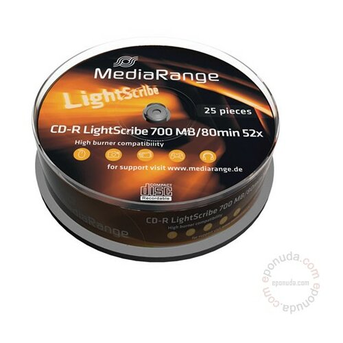 Mediarange CD-R LIGHTSCRIBE 700MB 80MIN MR246 disk Slike