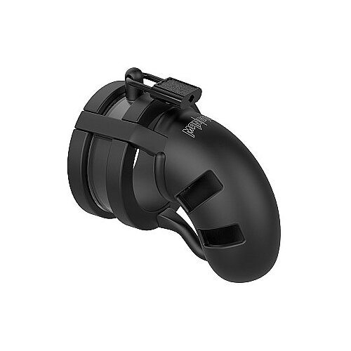 ManCage Model 18 Chastity 3.5&amp;quot; Silicone Cage Ballsplitter Black Slike