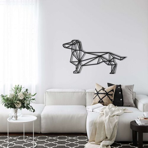 Wallxpert metalni zidni ukras 5035, geometrijski jazavičar, 46 x 23 cm, crni Slike