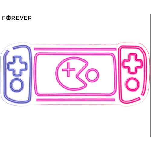 Forever Console NEON LED luč, dekorativna, prilagodljiva svetlost, napajanje na USB, stikalo za vklop / izklop, 580x250mm, modra, rdeča, roza, (21758556) Cene