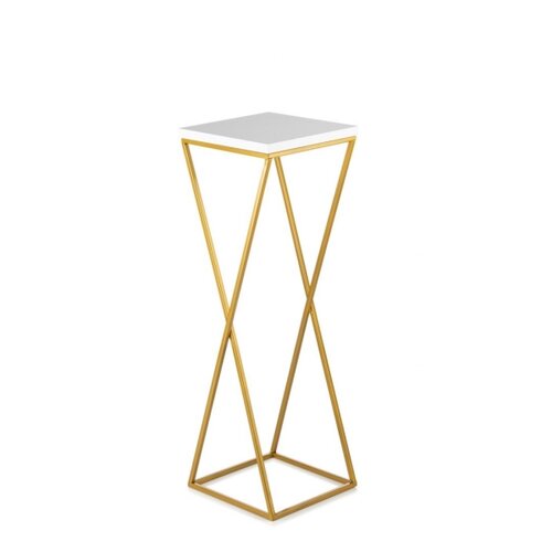  Stalak za cveće LOFT 70x24 cm zlatna/bela Slike