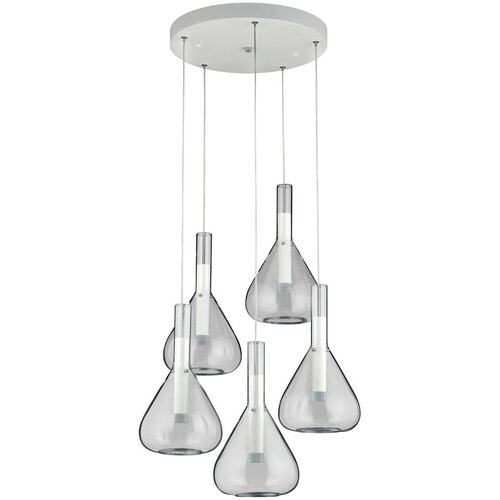 CINQUE Bela LED viseča svetilka s steklenim senčilom ø 55 cm Cipera – Cene