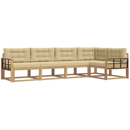 vidaXL Zunanja garnitura za sedenje 4 pcs Bela in bež Poliester, (5000279610) Cene