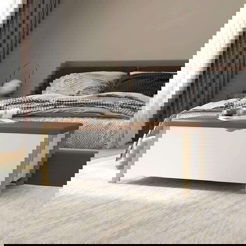 vidaXL Kutija za pohranu s jastukom bijela/hrast 105x40x45 cm iverica Cene