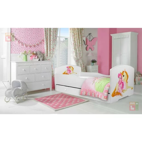 ADRK Furniture Otroška postelja Pepe grafika - 70x140 cm s predalom
