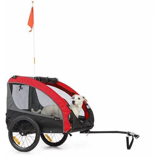 Klarfit Husky Race prikolica za pse, 282L, 40KG, 600D, oksfordsko platno, rdeča barva