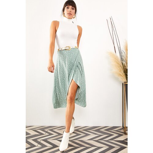 Olalook Women&amp;#039;s Mint Green Wrapped Skirt Slike