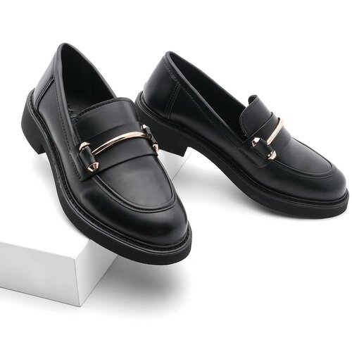 Marjin Loafer Shoes - Black - Flat Slike