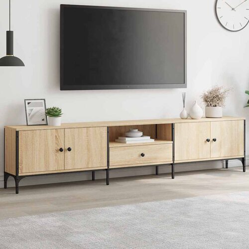 TV ormarić s ladicom boja hrasta 200x25x44 cm konstruirano drvo Cijene