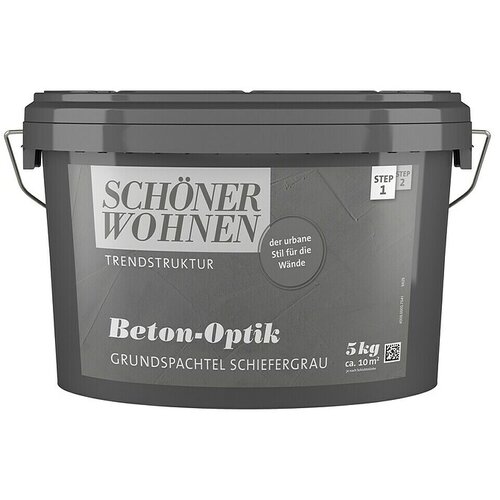 SCHÖNER WOHNEN-Farbe Trendstruktur Osnovno polnilo z betonskim videzom (Skrilasto sive barve, 5 kg, Mat) Cene