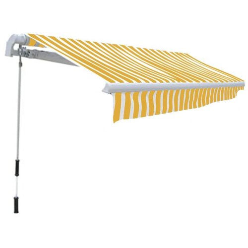 Maison Chic Ročno zložljiva tenda - Senčniki 300 cm rumeno/bela, (22041402) Slike
