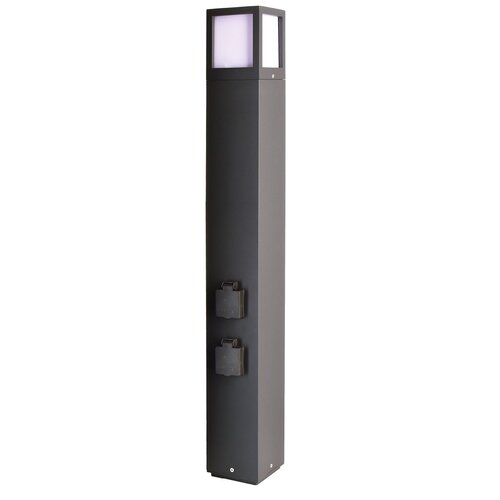Planetitaly FASADNA SVETILKA STOB ELEKTRIČNI STEBER ZUNANJA LED SVETILKA E27 ALU POL 2 VOZILA ZA POLNILO LUČ GARDEN VILLA 230V IP54 (100CM), (20561595) Cene