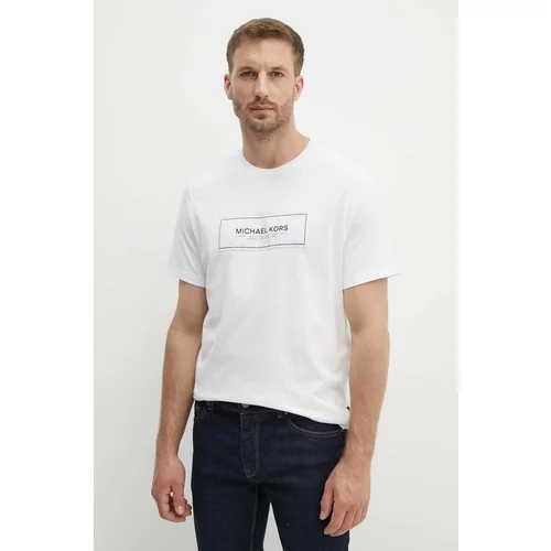 Michael Kors Bombažna kratka majica moška, bela barva, CT4525L1V2