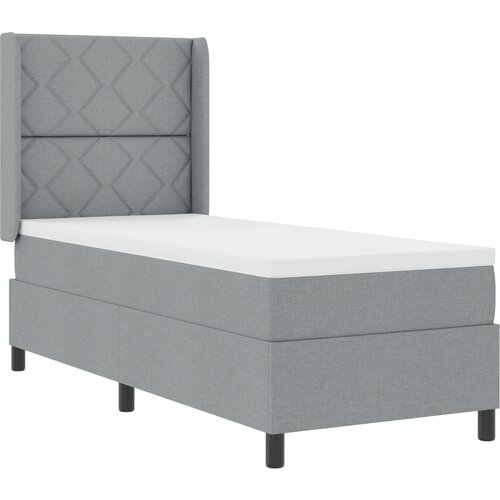 vidaXL Box Spring Postelja z Vzmetnico Svetlo Siva 90x190 cm Tkanina Cene