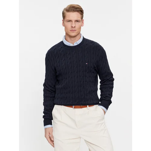 Tommy Hilfiger Pulover MW0MW33132 Mornarsko modra Relaxed Fit